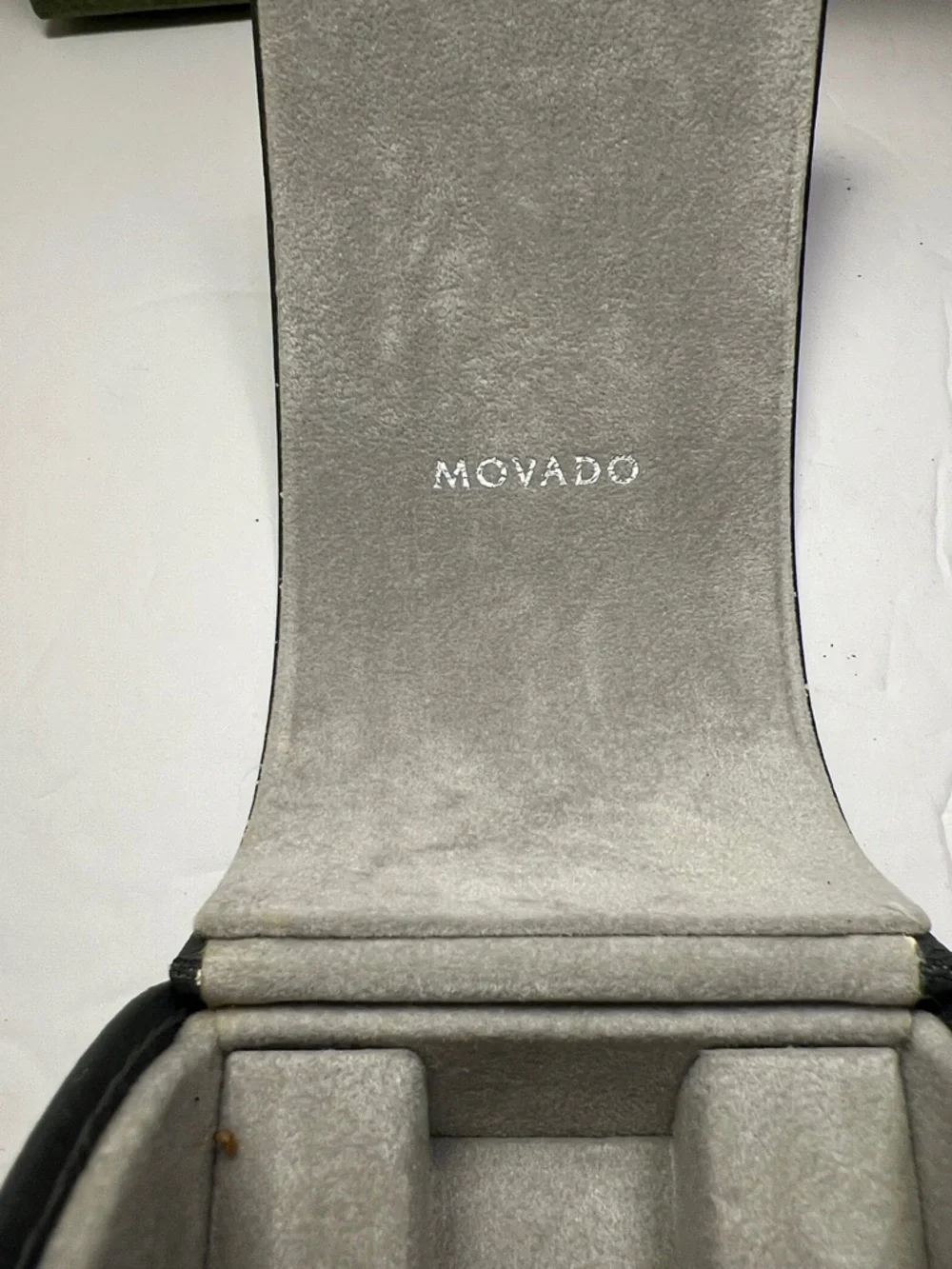 Vintage Movado Gray Textured Leather Watch Travel Case Empty , Used.